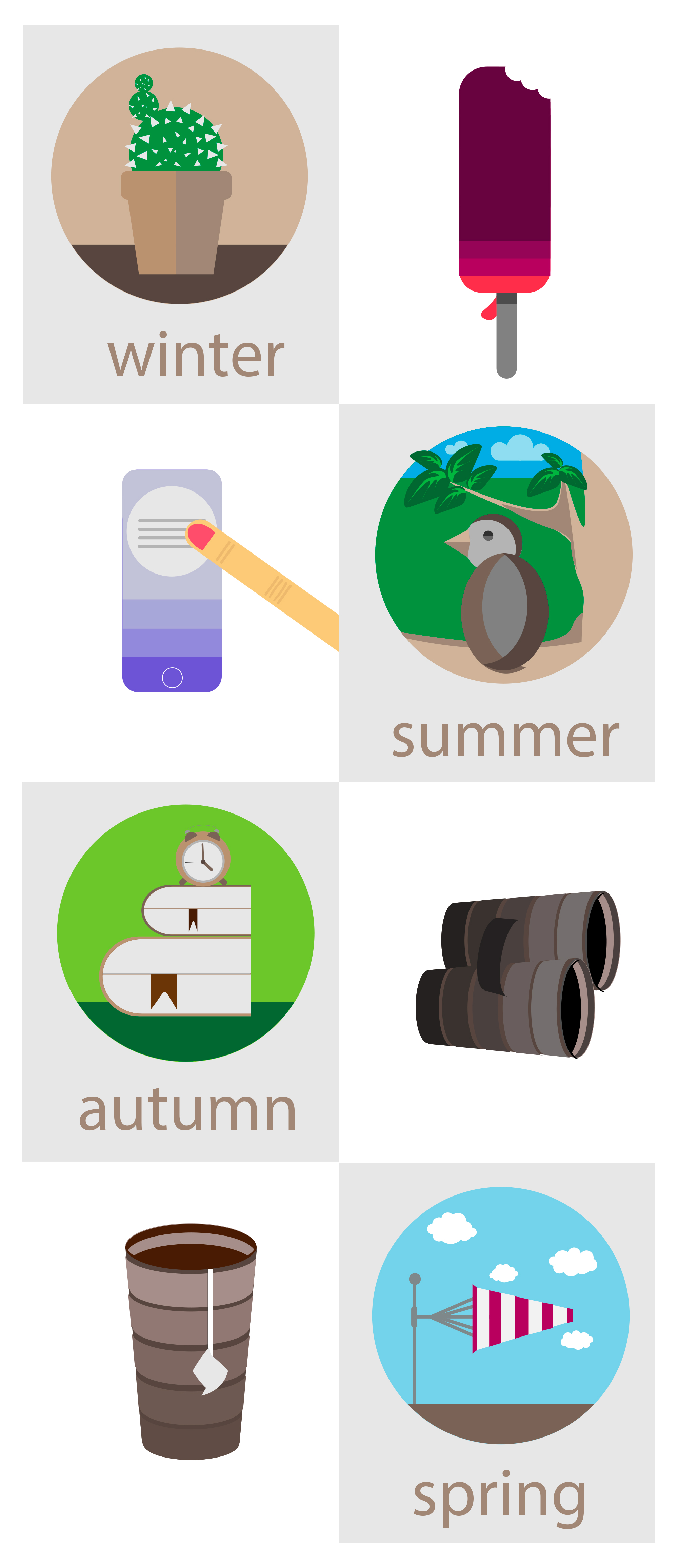 Иллюстрации на тему "4-ре времени года"