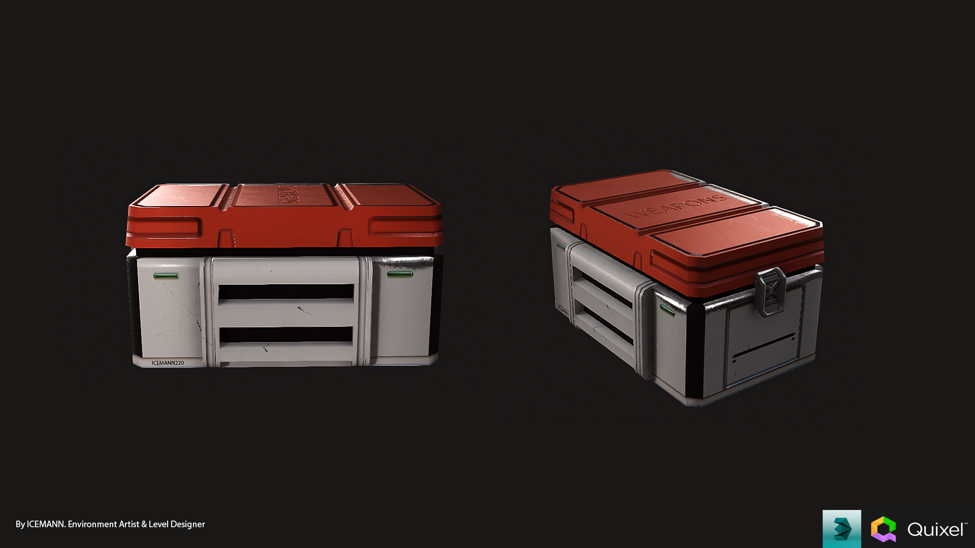 Low-poly sci-fi box