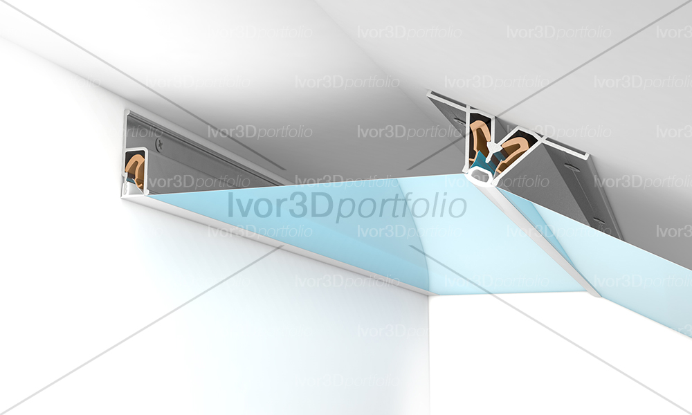 Схема монтажа натяжного потолка