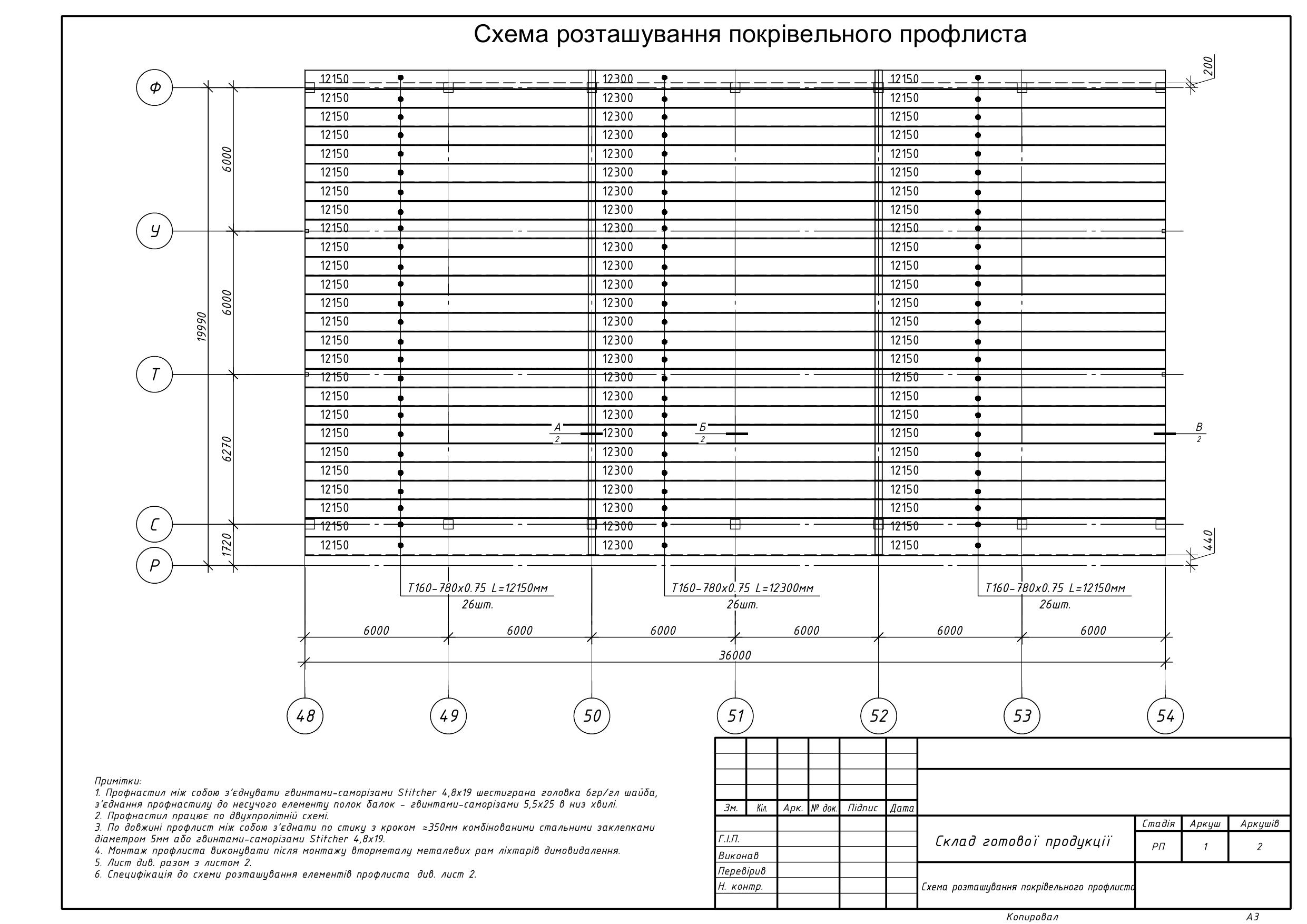 Рабочий проект беспрогонной кровли