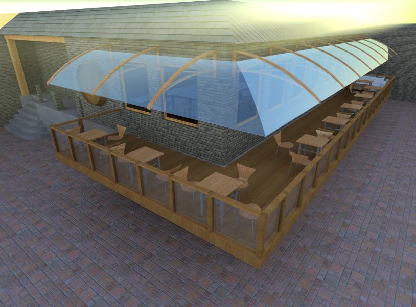 Терасса шашлычного кафе