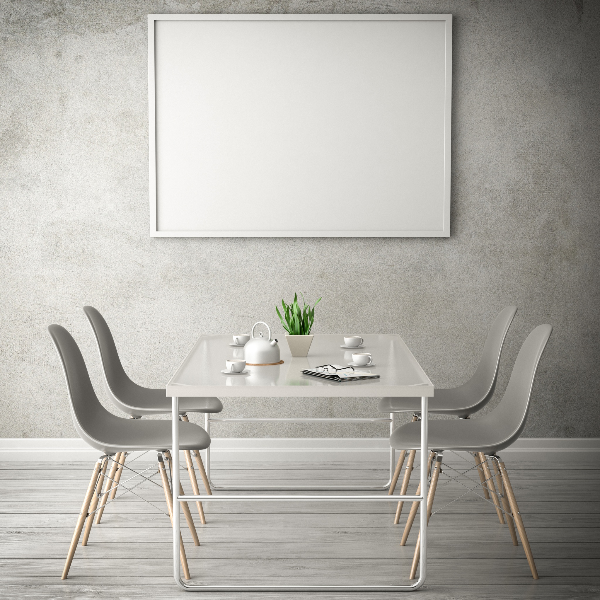 living white room 3d illustration