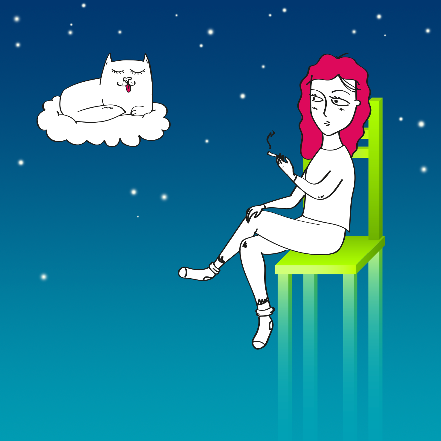 Девушка и кот