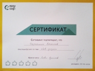 Сертификат об окончании курсов по Web-дизайну