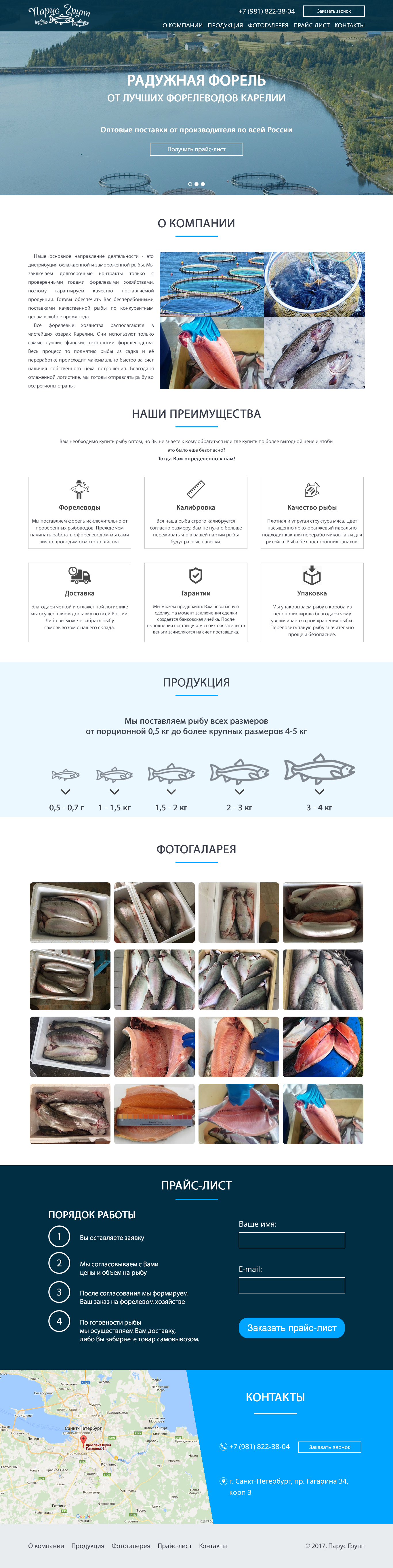 Посадочная страница (Landing Page) "ФОРЕЛЬ СПб"