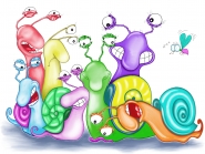 Crazy snail. A fascinating walk 