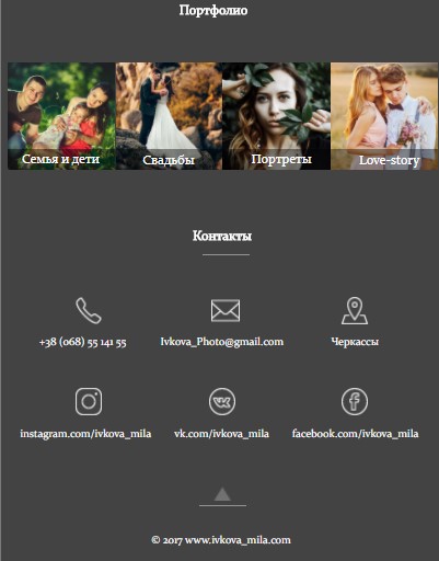 Некоммерческий проект "Сайт фотографа"