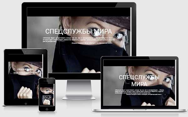 Верстка и натяжка на Wordpress сайта Спецслужбы мира
