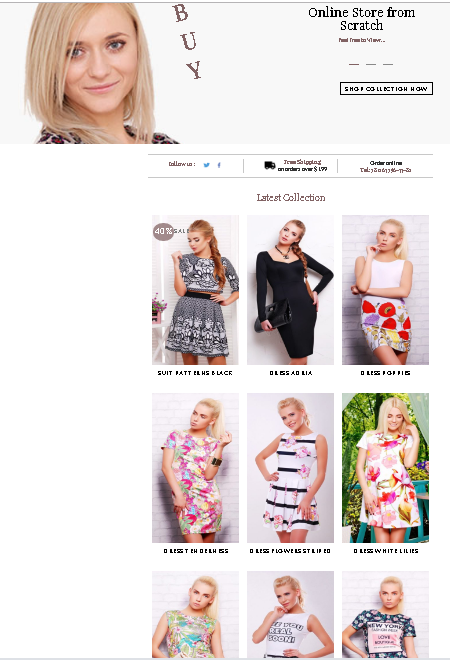 Women's clothing store from scratch