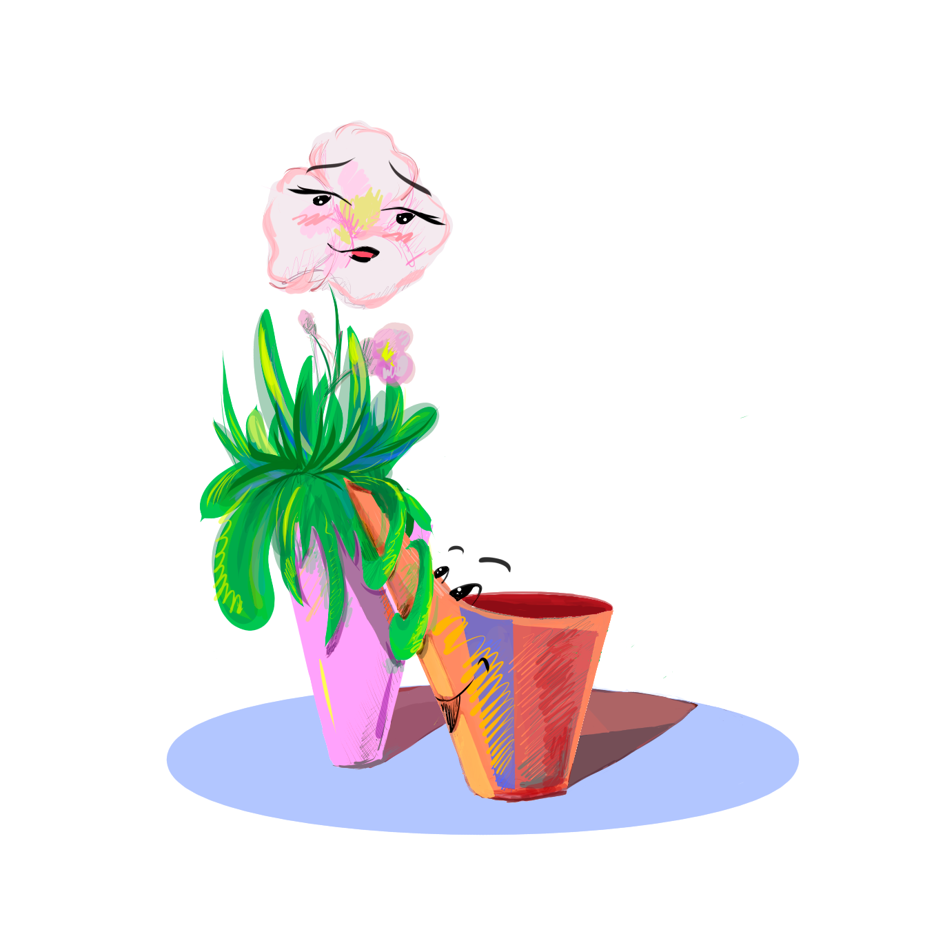 Цветок и лейка