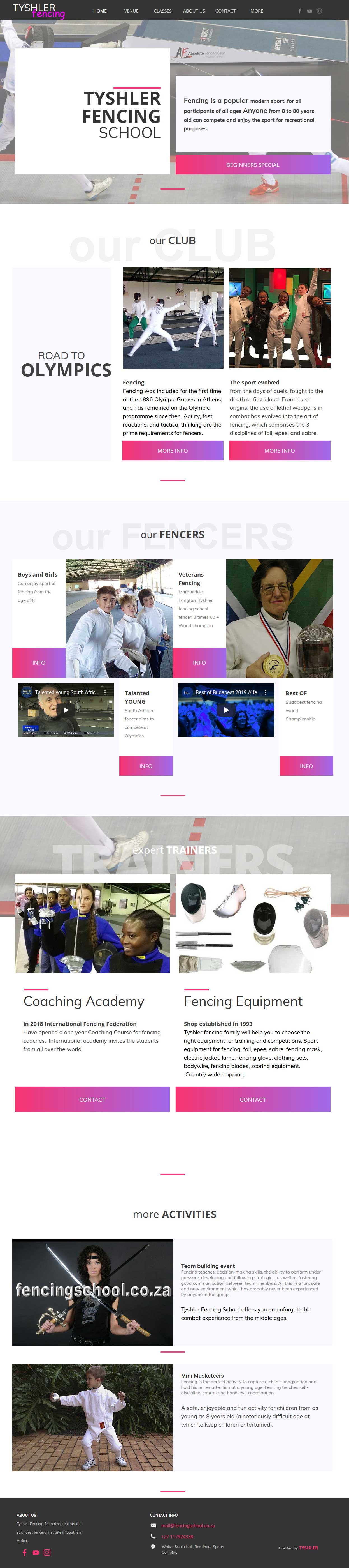 Сайт Fencingschool.co.za