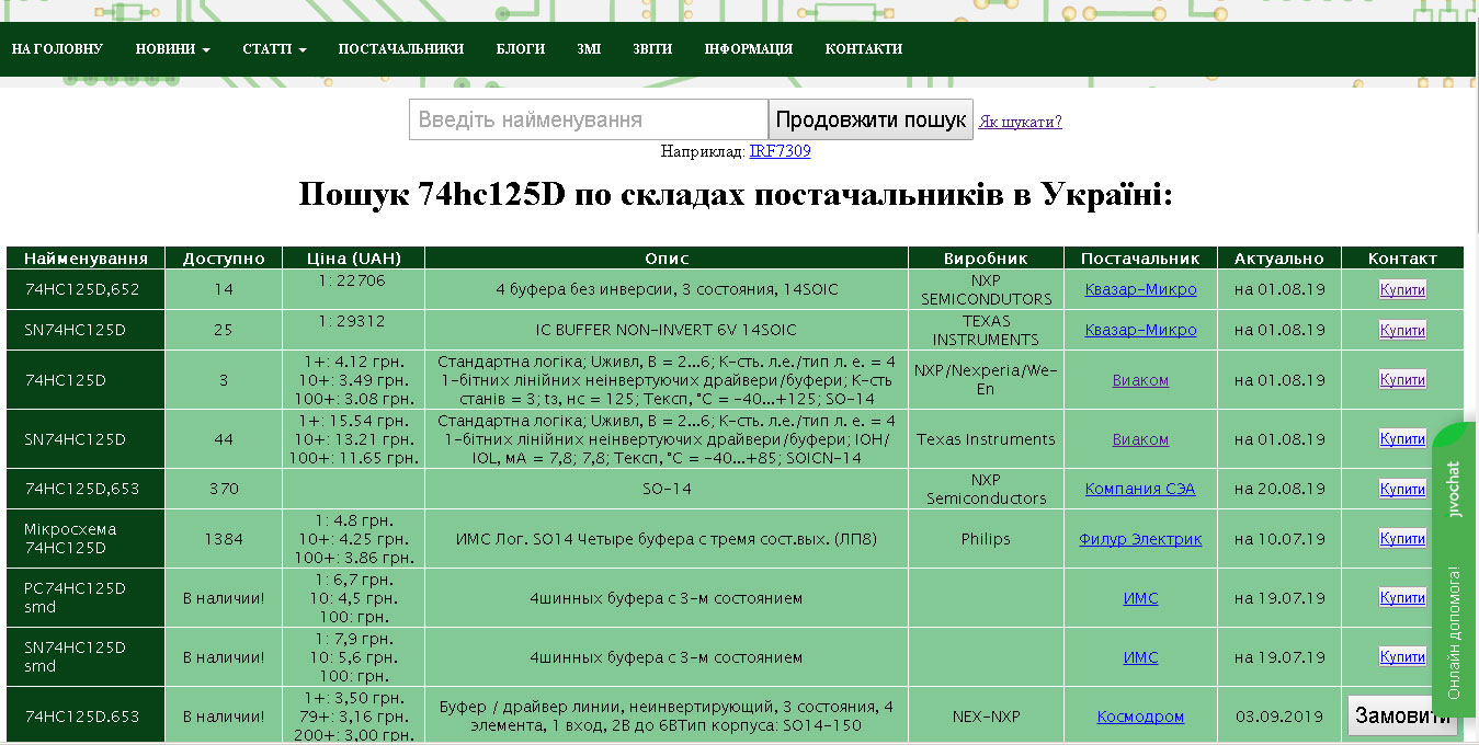 Модули поиска на сайте для разных поставщиков