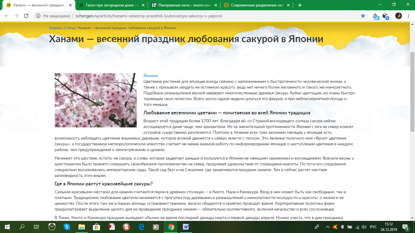 Ханами — весенний праздник любования сакурой в Японии