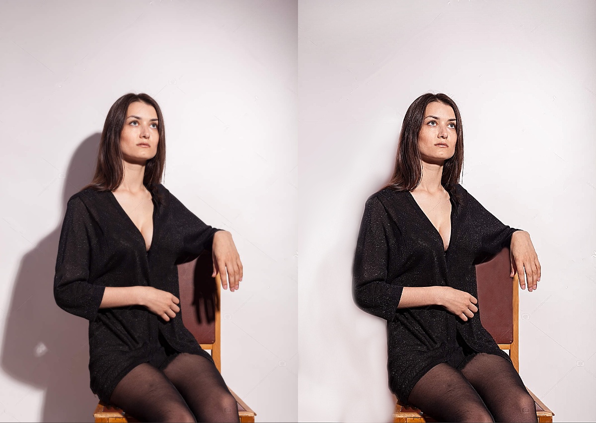 Уборка тени и дефектов фотографии , ретушь фотографии.