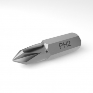 Бита стальная PH2 для дрели/шуруповёрта/отвёртки (Steel Bit PH2).