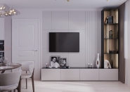 Кухня-гостиная выполнена по дизайн от Nordic Design Studio