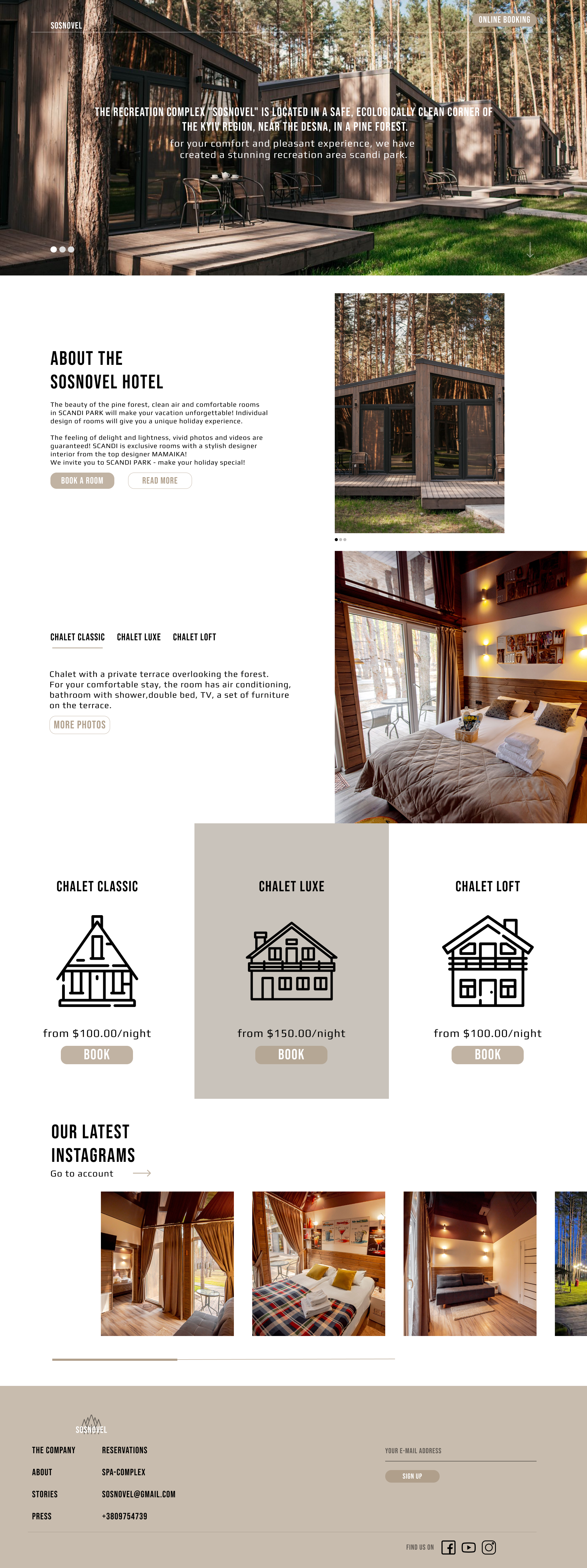 Website for country complex Sosnovel