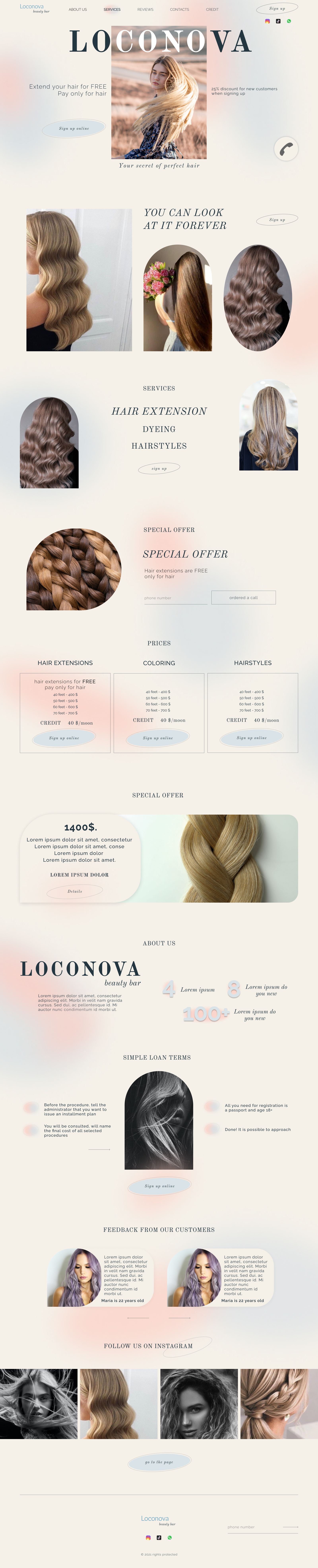 Landing page для салону краси