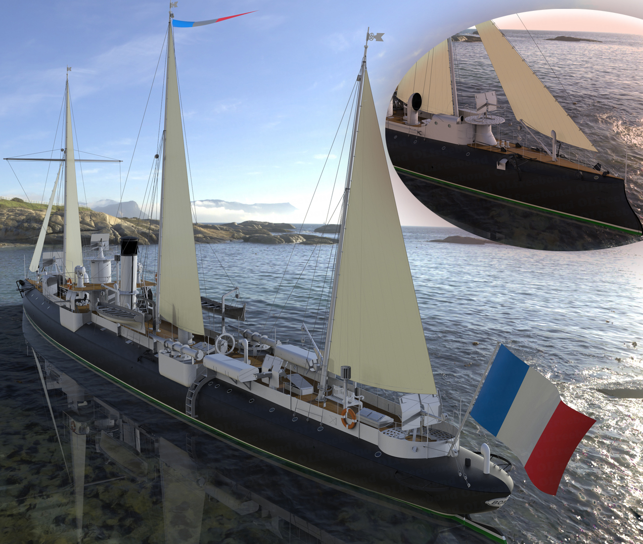 3D Визуализация Solid-state, assembly model 1:100  Avizo – torpillear "La Bombe"