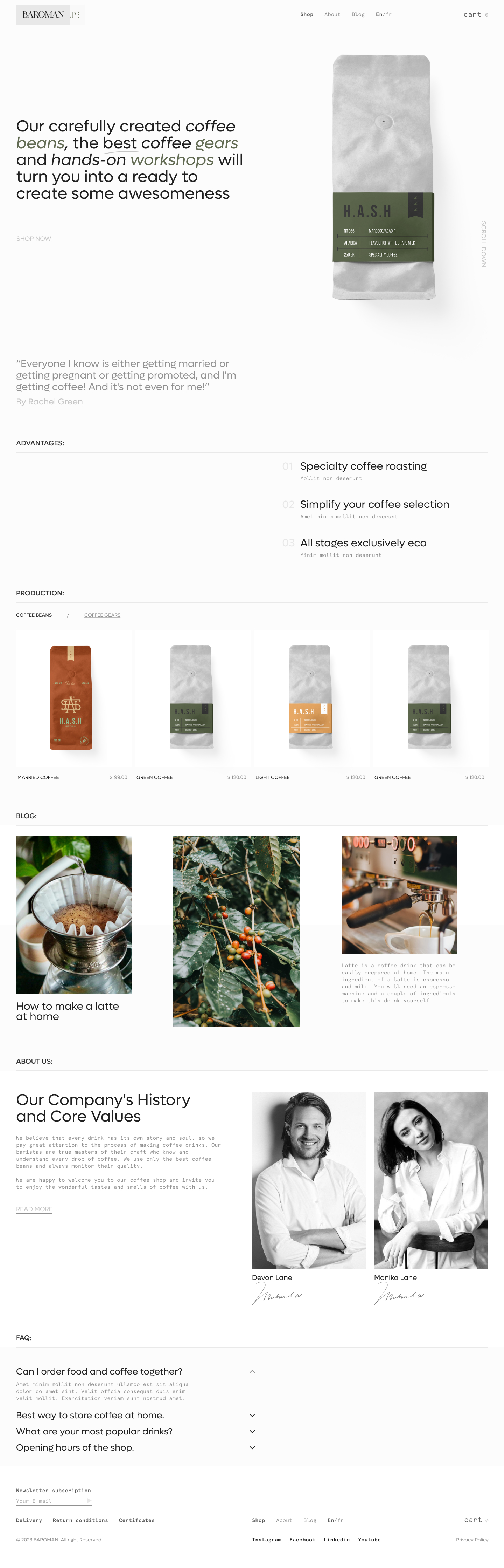 Дизайн сайту для кав'ярні